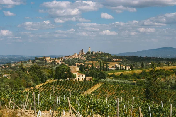 San Gimignano Toskana Landschaft Blick — Stockfoto
