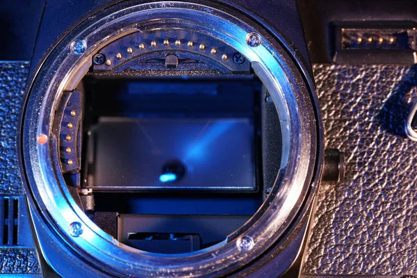 Een Close Van Een Camera Zonder Lens — Stockfoto