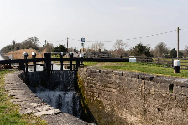 Water Dam Grand Canal Way Kildare Ireland Cliff Lyons — Stock Photo, Image