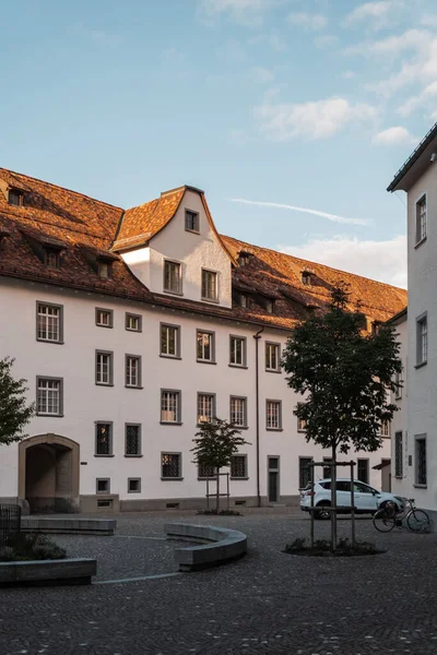 Plano Vertical Una Calle Con Edificios Históricos Saint Gallen —  Fotos de Stock