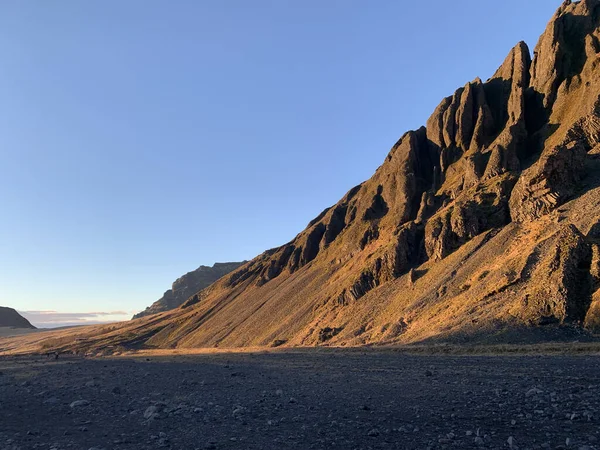 Krásný Výhled Bazén Seljavallalaug Při Západu Slunce Islandu — Stock fotografie