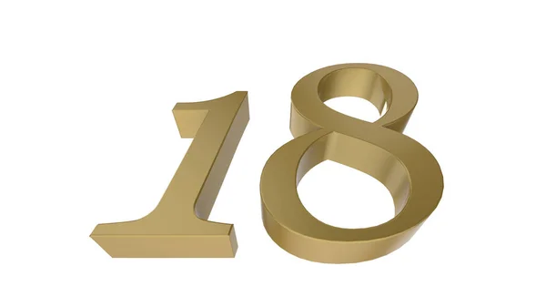 Oro Numero Illustrazione Rendering — Foto Stock