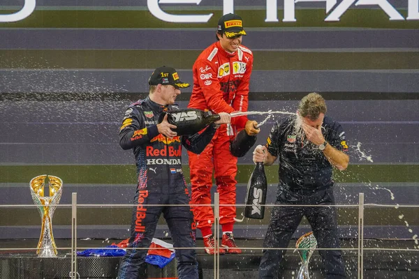 Famoso Max Verstappen Vencedor Grande Prêmio Fórmula Abu Dhabi Final — Fotografia de Stock