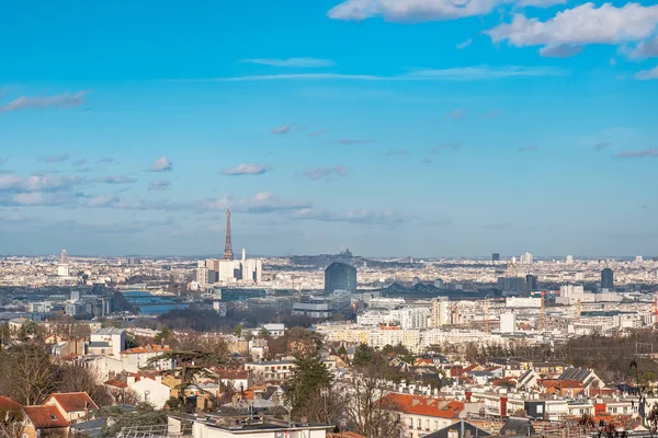 Uma Bela Vista Distante Paris Torre Eiffel Terraço Meudon — Fotografia de Stock