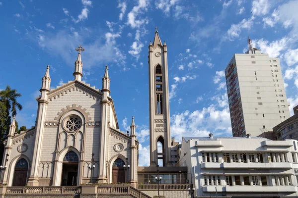 カシアス グランデ ブラジル 2022年4月5日 美しい晴れた日にダンテ アリギエーリ広場から見られるカシアス スル大聖堂 — ストック写真