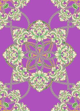 Eski bir dekoratif mor Avrupa deseni olan dikey, pürüzsüz bir desen.