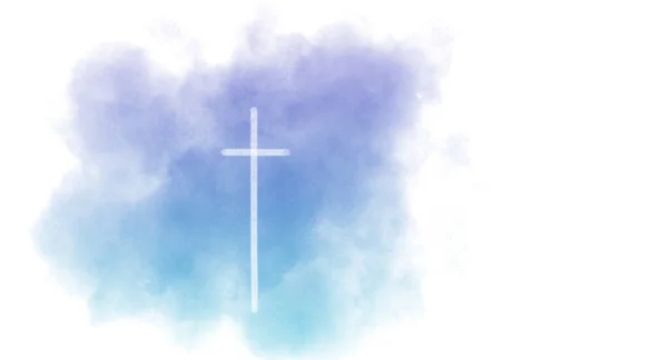 Gráfico Cruz Conceitual Religioso Ilustração Aquarela Para Trabalhos Mídia Design — Fotografia de Stock