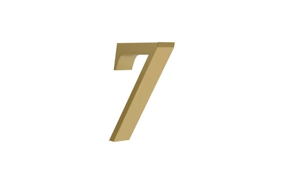 Gold Sevennumber Illustration Render — Stock Photo, Image