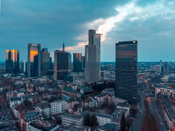 Egy Festői Kép Frankfurt Main Városképéről Németországban — Stock Fotó