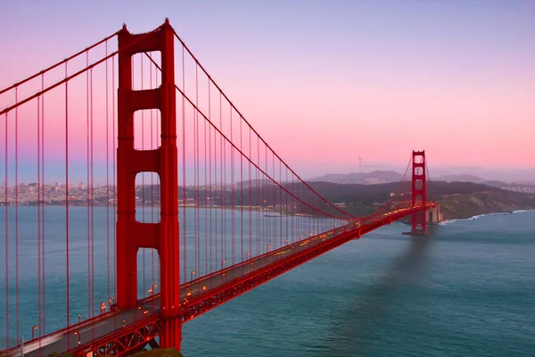 Célèbre Golden Gate Bridge Coucher Soleil San Francisco Californie Usa — Photo