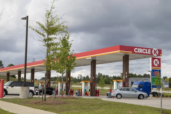 Augusta Usa Circle Tankstellen Eckansicht Jimmy Dyess Parkway — Stockfoto