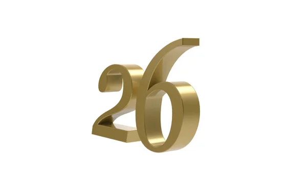 26個の金数3Dイラストレンダリング — ストック写真