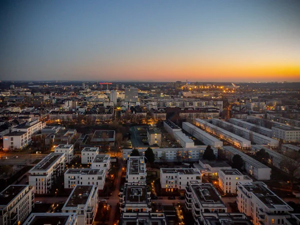 Naturskön Solnedgång Över Stadsbilden Frankfurt Main Tyskland — Stockfoto