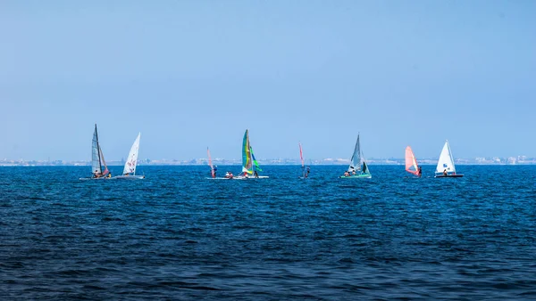 Blick Auf Eine Segelregatta Blauen Meer — Stockfoto