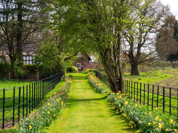 Eine Spur Die Frühling Einem Landhaus Führt England — Stockfoto