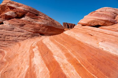 Fire State Park, Nevada, ABD 'deki Ateş Dalgası kayasının inanılmaz renkleri ve şekli