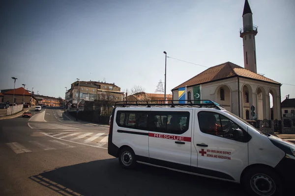 Vehicle City Road Brcko Bosnia Herzegovina — Stock Photo, Image