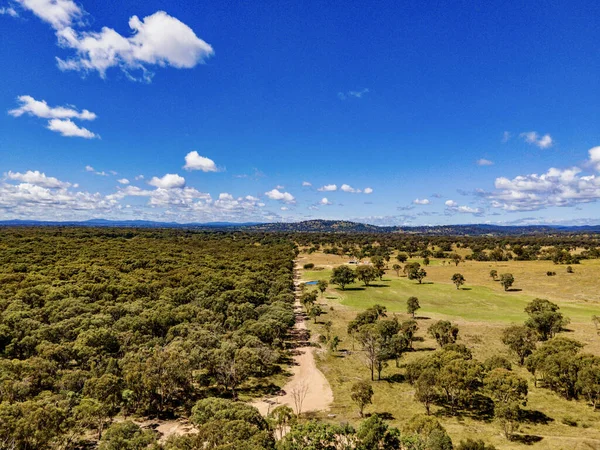 Uma Vista Aérea Das Exuberantes Florestas Verdes Emmaville Austrália Sob — Fotografia de Stock