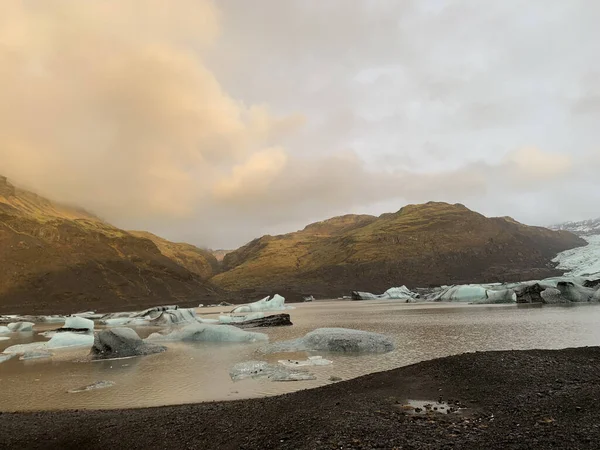 Una Splendida Vista Sul Famoso Ghiacciaio Solheimajokull Islanda — Foto Stock