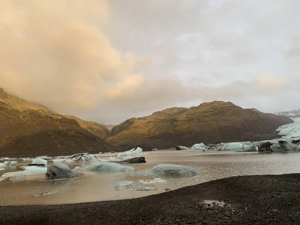 Прекрасный Вид Знаменитый Ледник Solheimajokull Исландии — стоковое фото