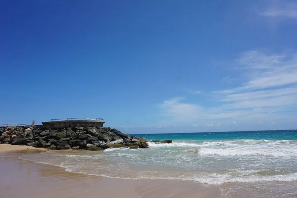 Costa Dell Oceano Atlantico Porto Rico Con Cielo Limpido — Foto Stock