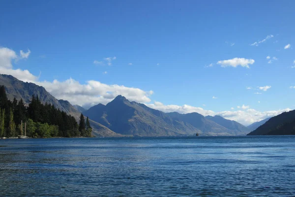 Beau Paysage Avec Les Montagnes Lac Queenstown Nouvelle Zélande — Photo