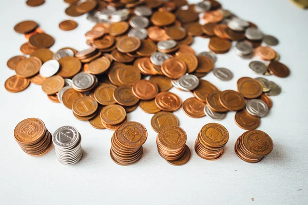 Haufen Von Münzen Der Bosnischen Und Herzegowinischen Währung — Stockfoto