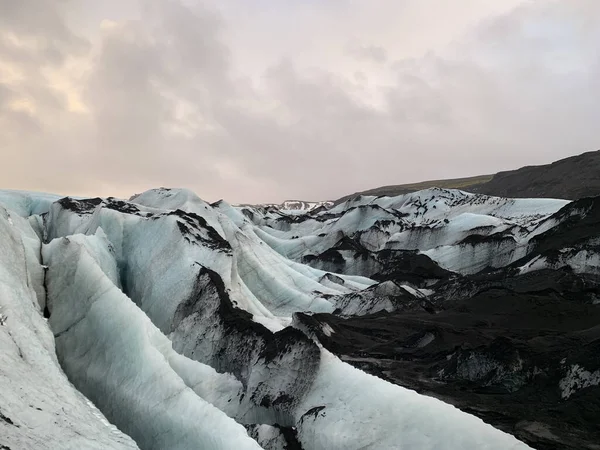 Прекрасный Вид Знаменитый Ледник Solheimajokull Исландии — стоковое фото