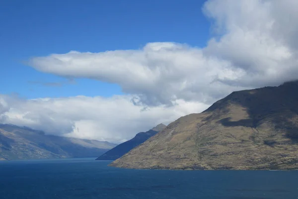 Krásná Krajina Horami Jezerem Queenstown Nový Zéland — Stock fotografie