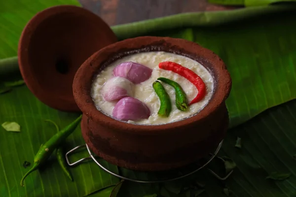 Chaddannam Indischen Berühmten Traditionellen Fermentierten Reis Mit Quark Quark Mit — Stockfoto