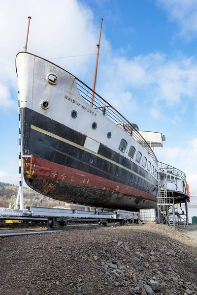 Balloch Scotland Março 2022 Empregada Navio Vapor Loch Paddle Restauração — Fotografia de Stock