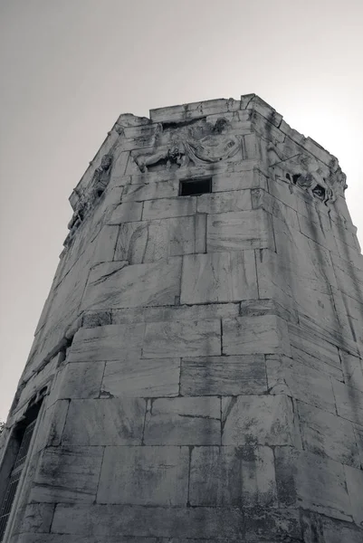Grayscale Záběr Věže Větrů Aténách Řecko — Stock fotografie