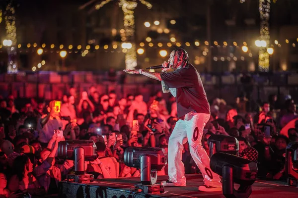 Известный Американский Рэпер Tyga Выступает Фестивале Дубае Оаэ — стоковое фото