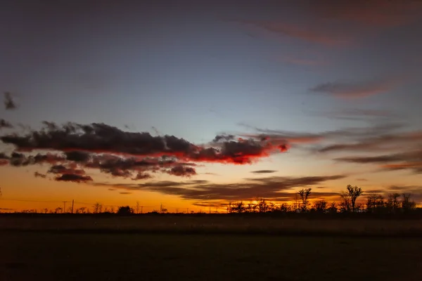 Een Antenne Opname Van Een Prachtig Woud Tijdens Zonsondergang — Stockfoto