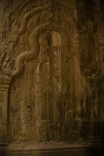 Zbliżenie Ujęcie Szczegółów Posągu Angkor Wat Temple Kambodży — Zdjęcie stockowe