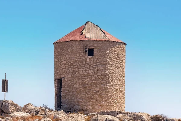 Ein Fassadengebäude Rund Die Insel Chalki Auf Griechisch — Stockfoto