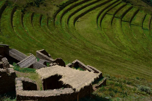 Eine Schöne Aufnahme Der Ruinen Der Stadt Machu Picchu Und — Stockfoto