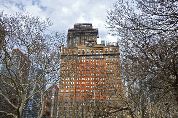 Exterior View Building New York Usa Cloudy Sky Background — Stock Photo, Image