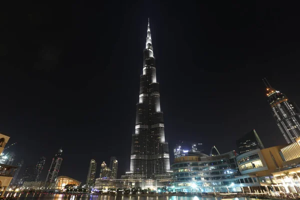 Burj Khalifa Illuminé Nuit Dubaï Émirats Arabes Unis — Photo