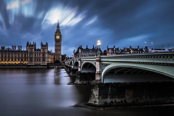 Den Vackra Utsikten Över Westminster Och Big Ben Natten — Stockfoto