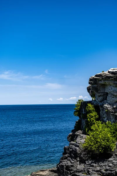 Beautiful View Sea Coast Cliff Sunny Day — Stock Photo, Image