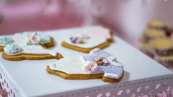 Gros Plan Cookies Pour Baby Shower — Photo