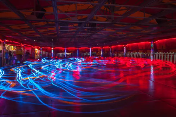 Long Exposure Shot Light Trails Ride Giles Fair Oxford — Stock Photo, Image