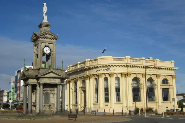 Blick Auf Ein Schönes Gebäude Und Einen Uhrturm Invercargill Neuseeland — Stockfoto