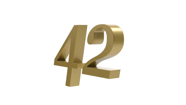 42個の金数3Dイラストレンダリング — ストック写真