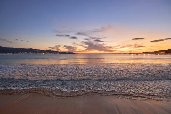 Krásný Výhled Západ Slunce Nad Mořem Pláži — Stock fotografie