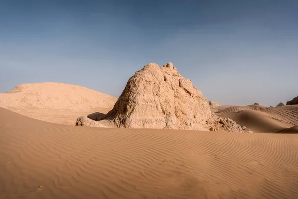 Una Vista Superficie Única Tierra Yadan Desierto Gobi Dunhuang —  Fotos de Stock