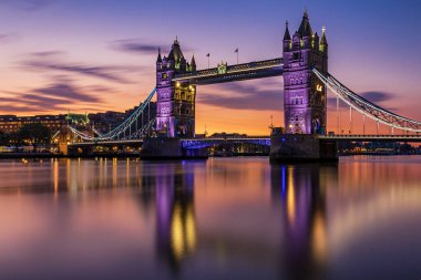 The beautiful view of the Tower Bridge during the sunset clipart