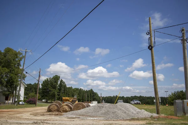 Columbia County Usa Balíky Sena Štěrk Staveništi — Stock fotografie