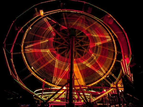 Spinning Red Star Carousel Ride Giles Fair Oxford — Stock Photo, Image